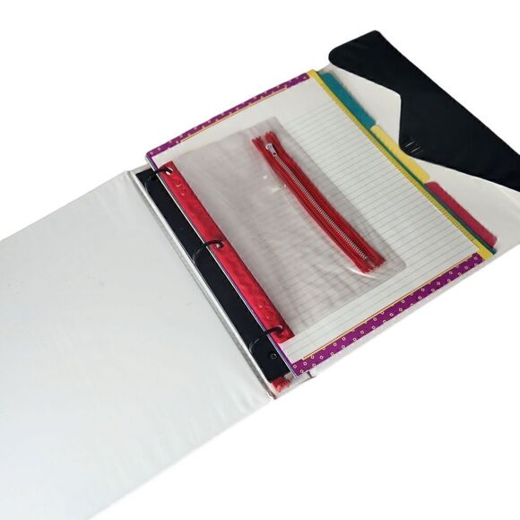 Vintage Mead Data Center Binder 29020 90s Y2K Red White Black - Picture 5 of 12